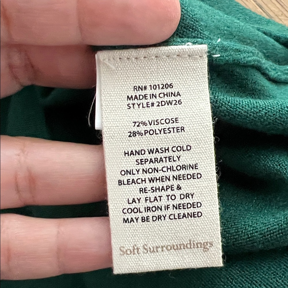 NWT Soft Surroundings Perfect Turtleneck Sweater in Green Sz. Medium (10-12) - Picture 12 of 12